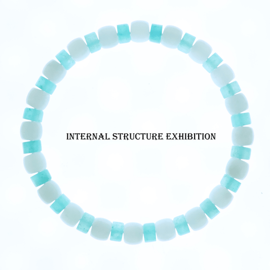 Amazonite & Hetian Jade Bracelet I on a white background, which show internal structure.
