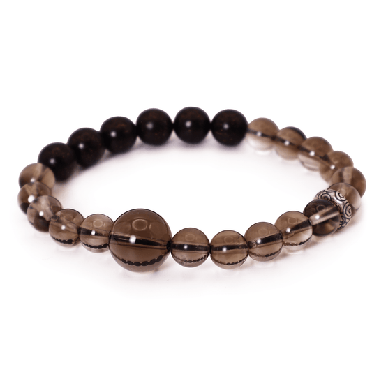 Brown Materia & Red Sandalwood Bracelet I on white background