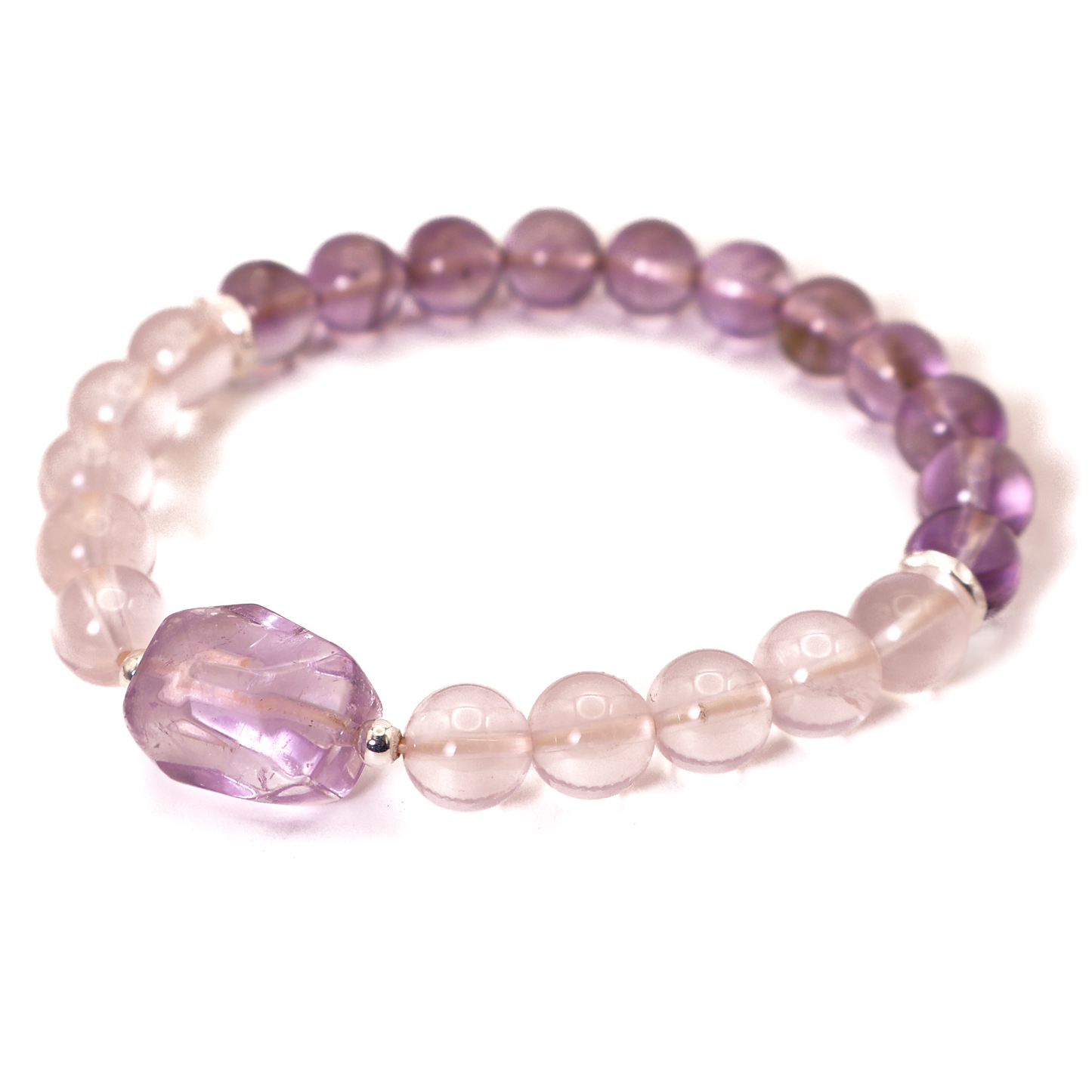 Amethyst and Pink Quartz Bracelet I