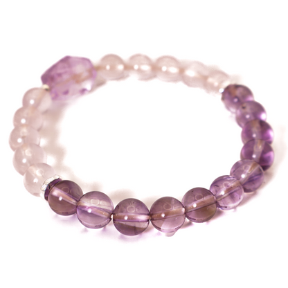 Amethyst and Pink Quartz Bracelet I