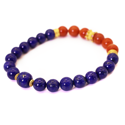 Lapis Lazuli and Red Agate Bracelet I