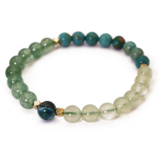 Turquoise and Prehnite Bracelet