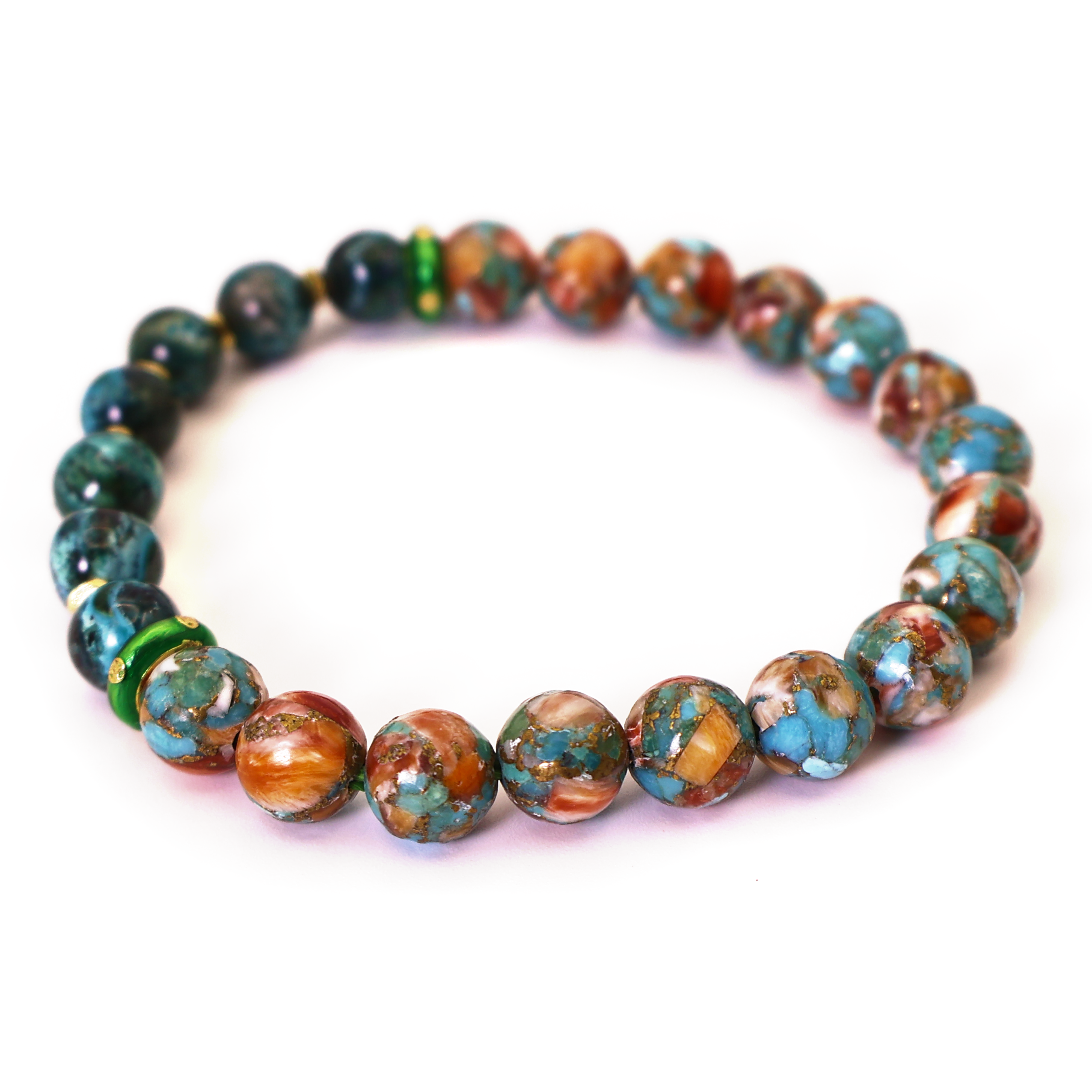 Turquoise and Red Mixture Bracelet