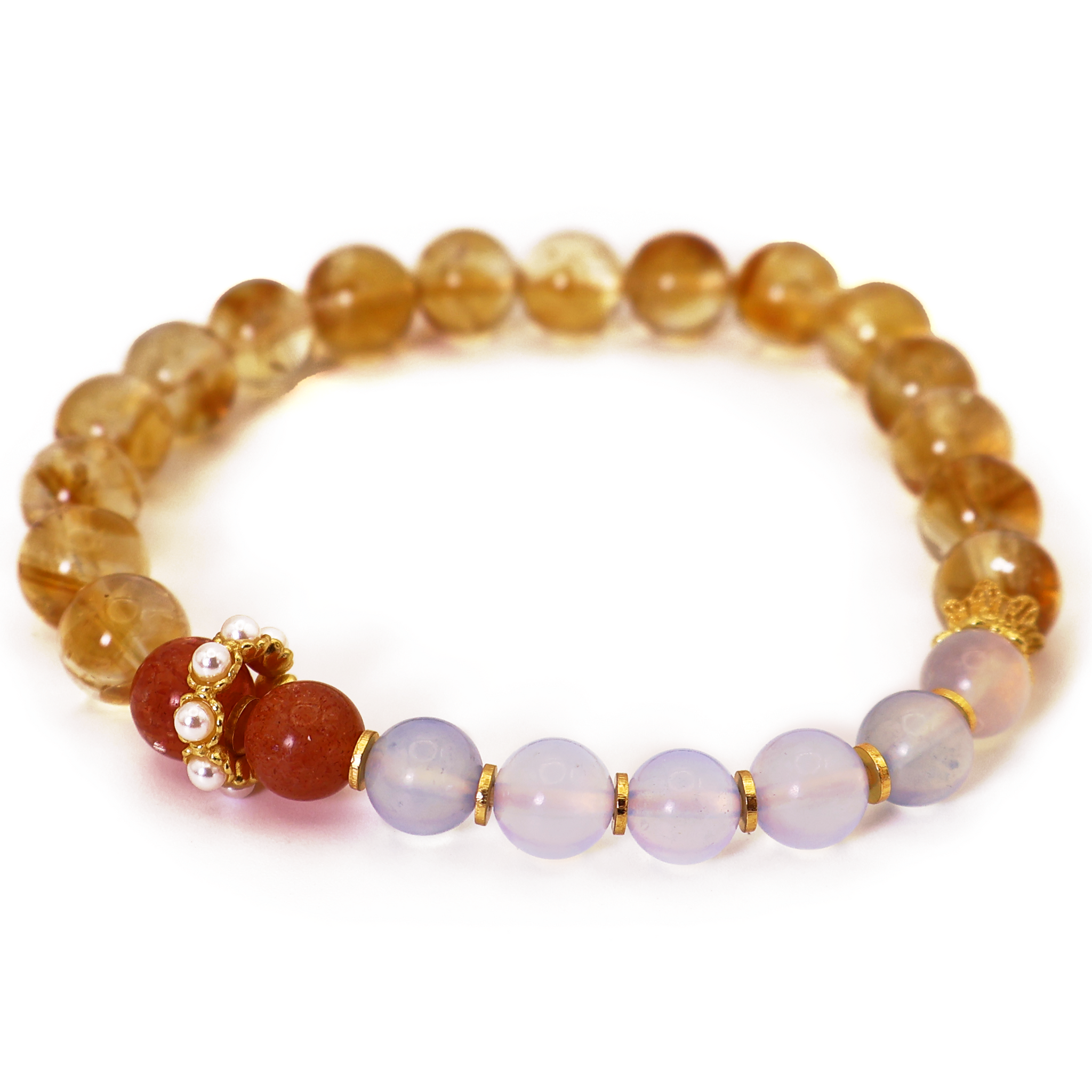 Yellow TaJing and White Moonstone Bracelet I