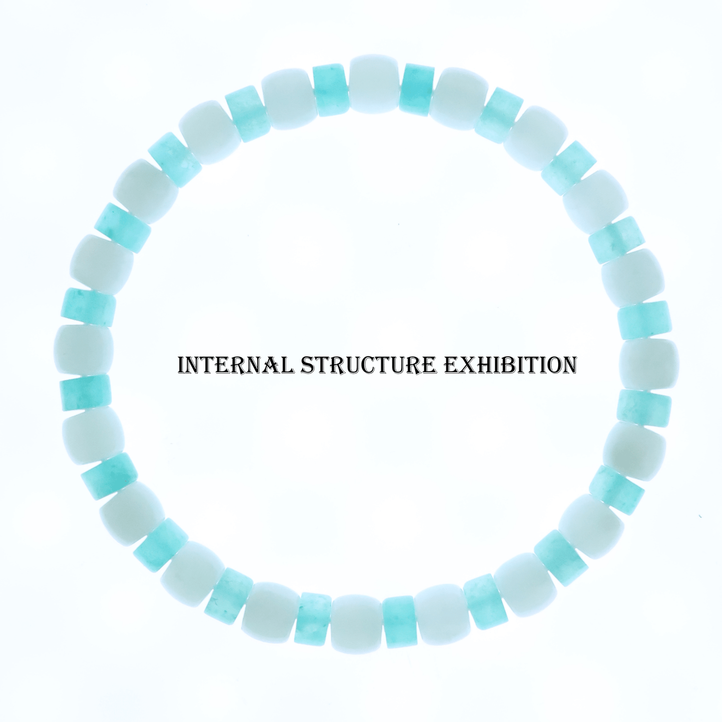 Amazonite & Hetian Jade Bracelet I on a white background, which show internal structure.