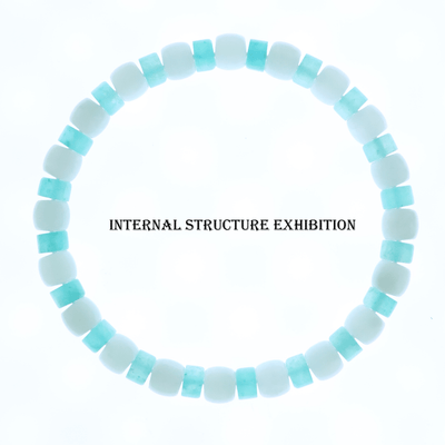 Amazonite & Hetian Jade Bracelet I on a white background, which show internal structure.