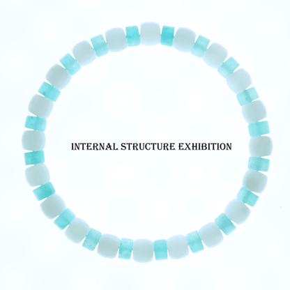 Amazonite & Hetian Jade Bracelet I on a white background, which show internal structure.