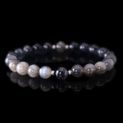 Black Rutile & Backbone Bracelet I on black background