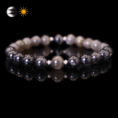 Black Rutile & Backbone Bracelet I on black background