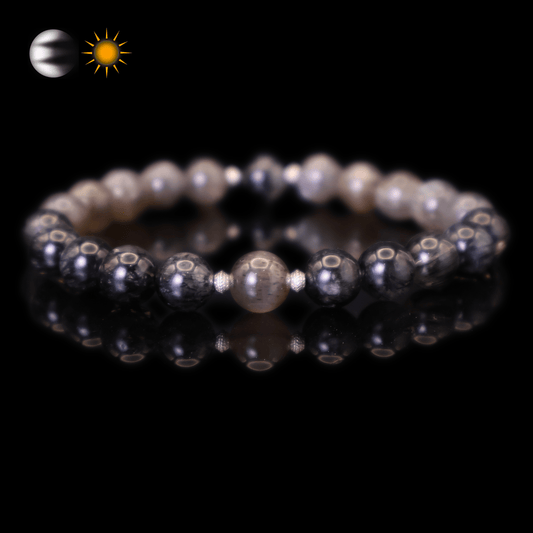 Black Rutile & Backbone Bracelet I on black background