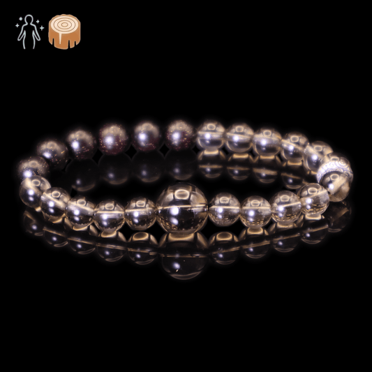 Brown Materia & Red Sandalwood Bracelet I on black background