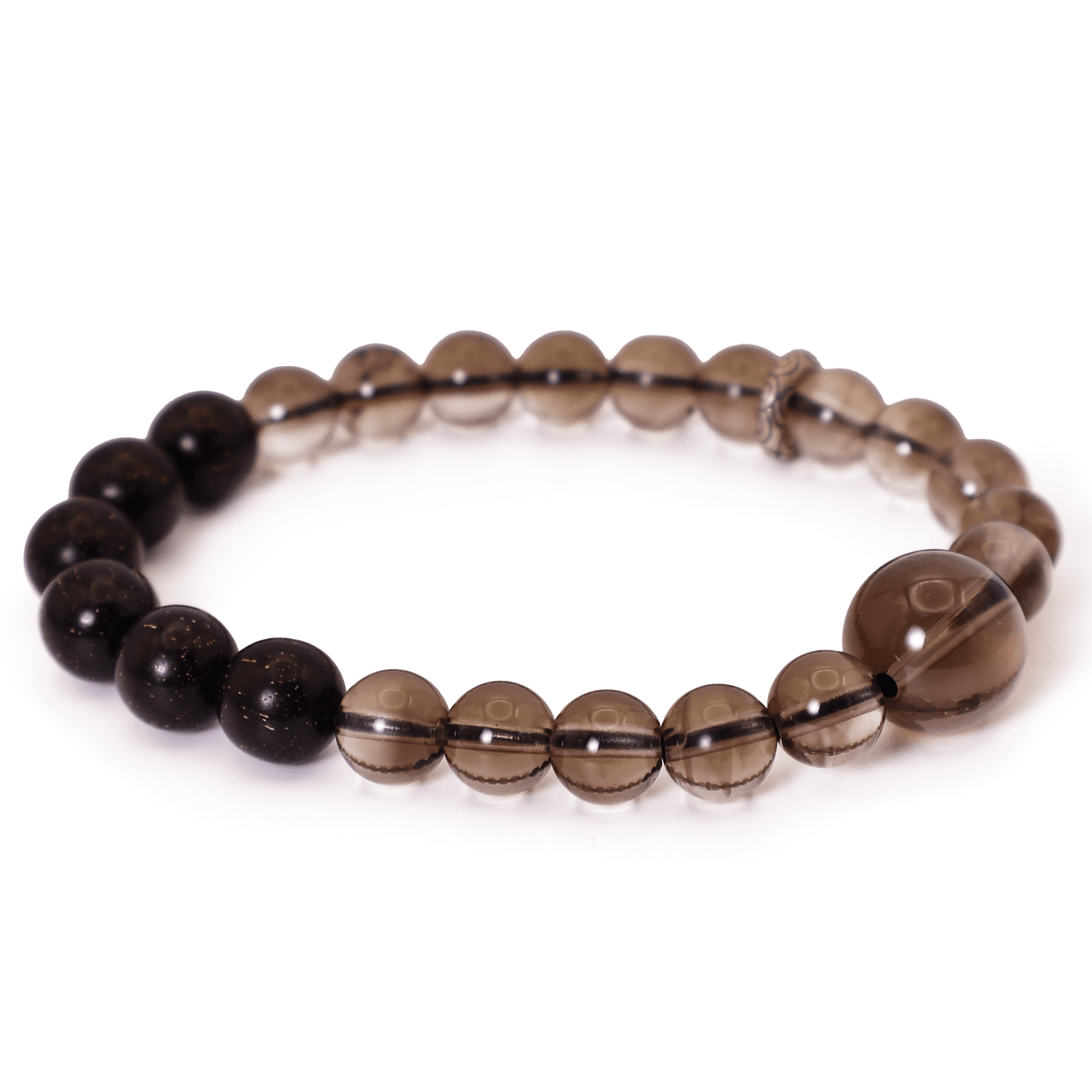 Brown Materia & Red Sandalwood Bracelet I on white background