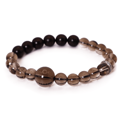 Brown Materia & Red Sandalwood Bracelet I on white background