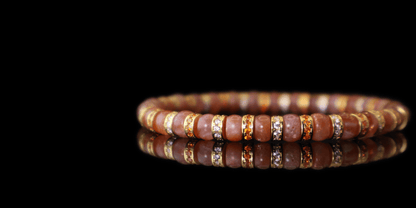 Gold Sunstone Bracelet II (straight-cut) on black background