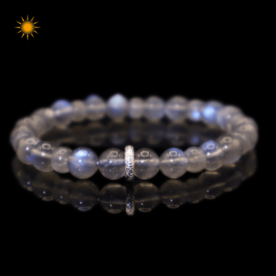 Shiny Gray Moonstone Bracelet I on black background