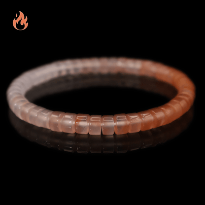 Icy Red Agate Gradient Bracelet I (Straight-cut) on black background