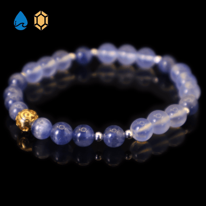 Kyanite & Aquamarine Bracelet I on black background