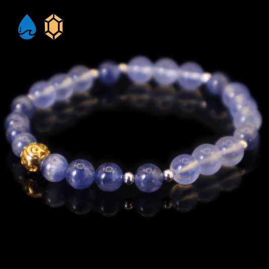 Kyanite & Aquamarine Bracelet I on black background