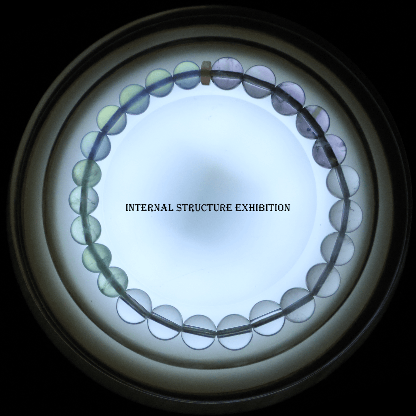 Mix Colorful Crystal Bracelet I (Straight-cut)  on white background, which shows its internal structure