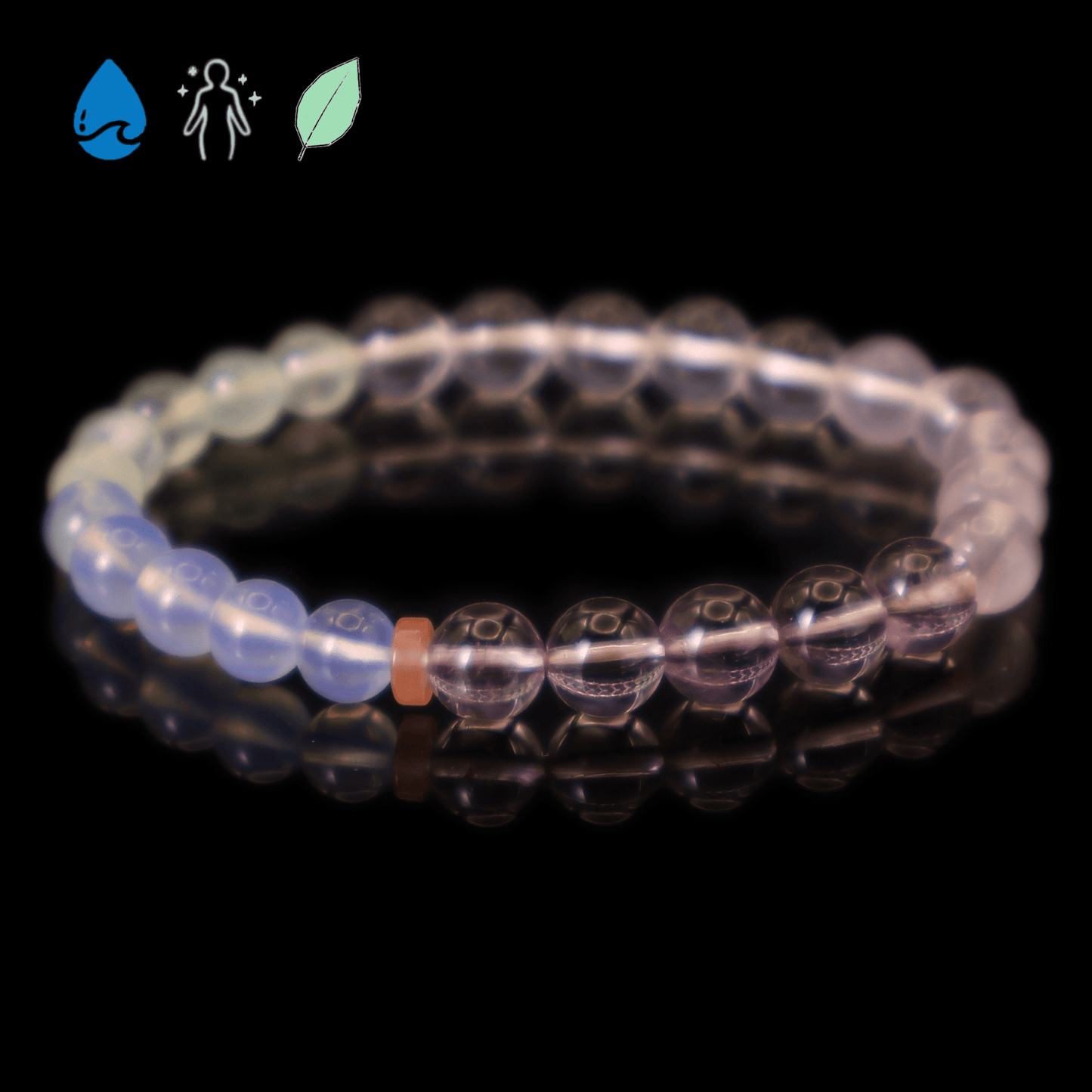Mix Colorful Crystal Bracelet I (Straight-cut) on black background