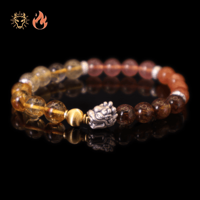 Mix Crystal Bracelet with Dragon I (Straight-cut) on black background