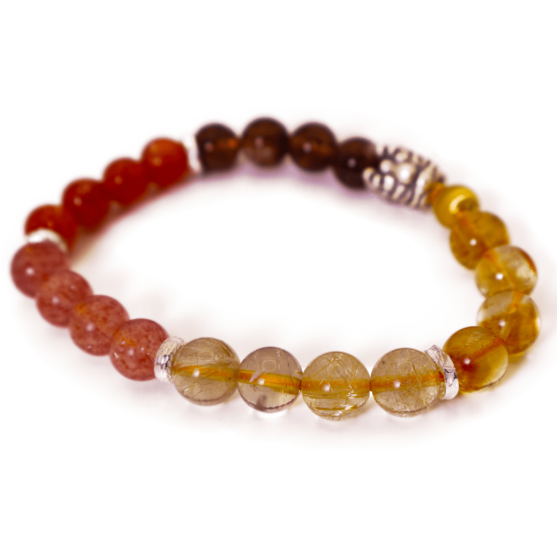 Mix Crystal Bracelet with Dragon I (Straight-cut) on white background