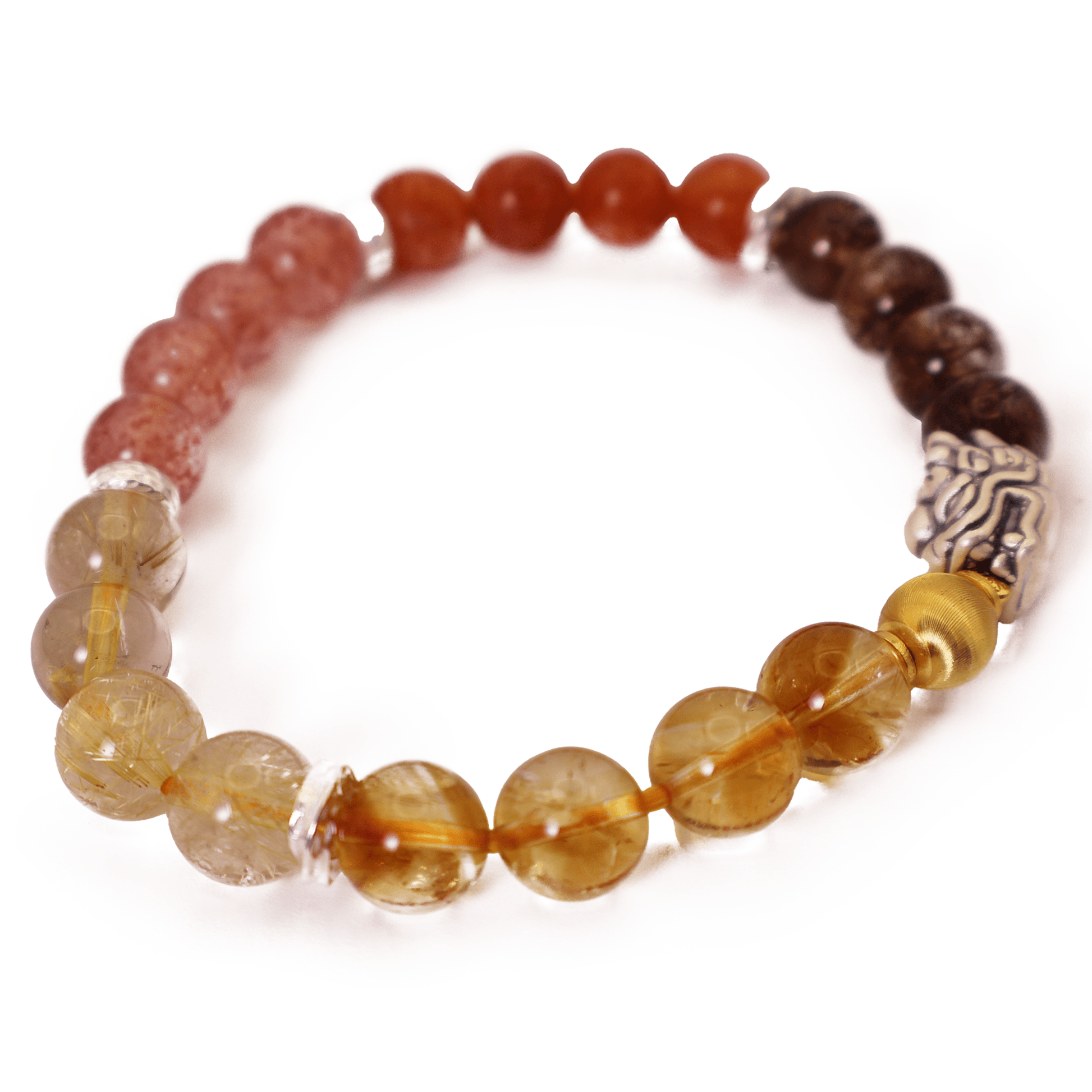 Mix Crystal Bracelet with Dragon I (Straight-cut) on white background