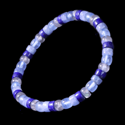 Mix Colorful Gemstone Bracelet I (Straight-cut) on black background