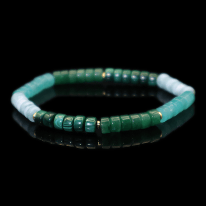 Mix Colorful Gemstone Bracelet II (Straight-cut) on black background