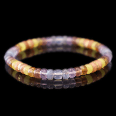 Mix Colorful Gemstone Bracelet III (Straight-cut) on black background