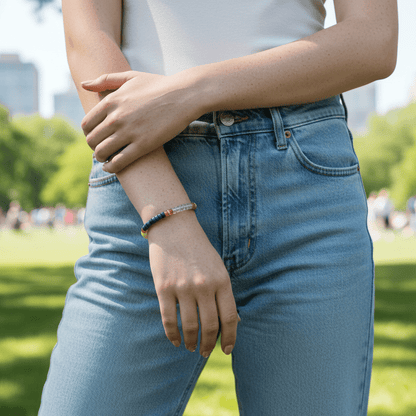 A fashion woman wear a Mix Gemstone Bracelet V - Occult NexusOccult Nexus