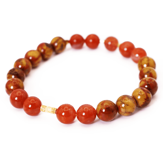 Pietersite & Red Agate Bracelet I on white background