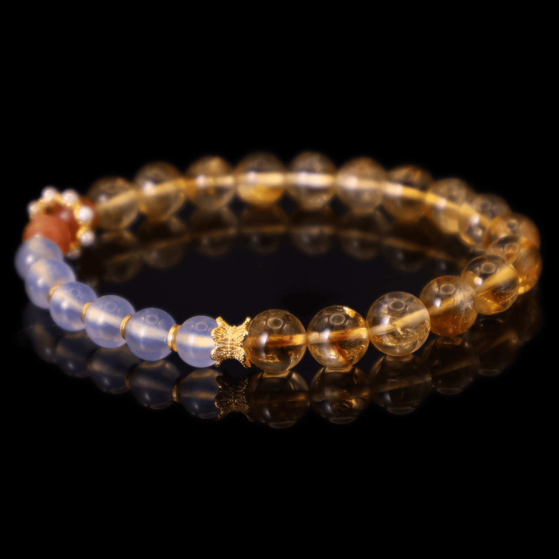 Yellow TaJing & Aquamarine Bracelet I on black background
