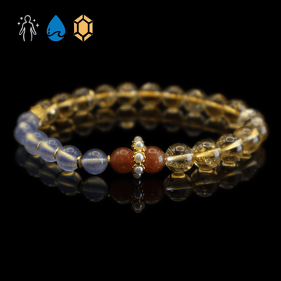Yellow TaJing & Aquamarine Bracelet I on black background