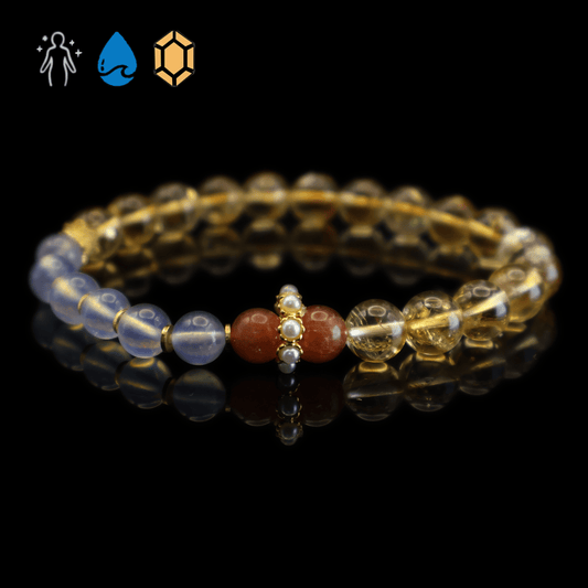 Yellow TaJing & Aquamarine Bracelet I on black background